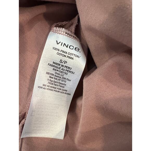 Vince Pima Cotton Square Neck Belted Midi Dress Mauve S - Picture 10 of 10